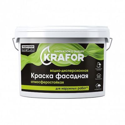 Краска В/Д фасадная 6,5кг (1) Krafor (салат) в Ярославле