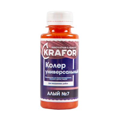Колер универсальный №7 алый 100мл (6/108) "Krafor" в Ярославле