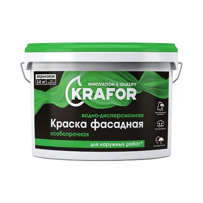 Краска В/Д фасадная 14кг (1) Krafor (салат) в Ярославле